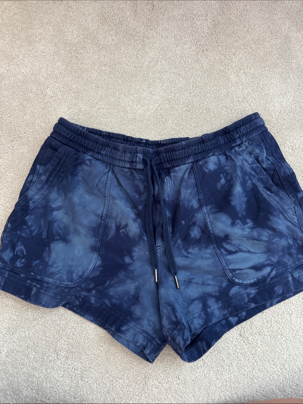 Athleta Women's Navy Tie-Dye Athletic Shorts